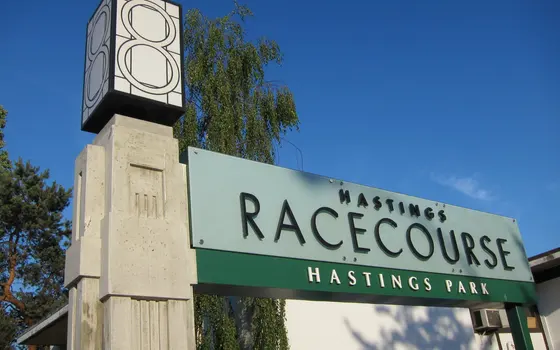 Hastings Racecourse sign at the Hastings Park gate